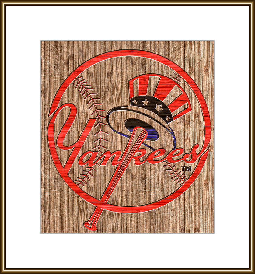Yankees Logo carved in wood Digital Art by Wayne Taylor - Fine Art America