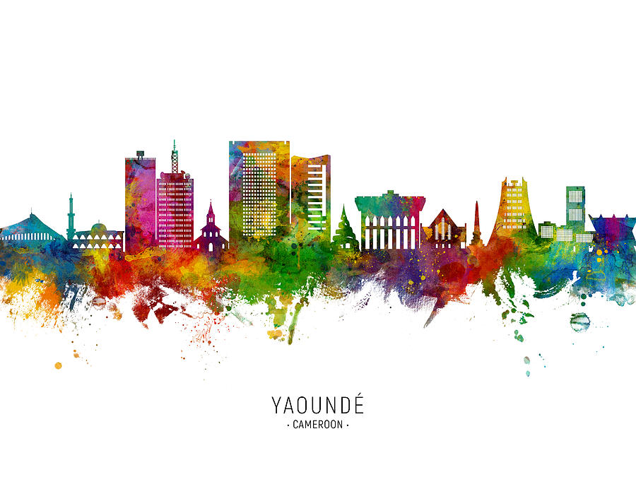 Yaounde Cameroon Skyline #12 Digital Art by Michael Tompsett