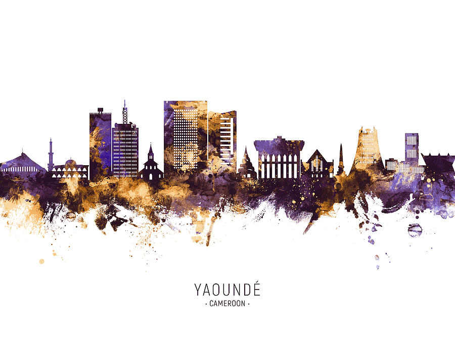 Yaounde Cameroon Skyline #14 Digital Art by Michael Tompsett