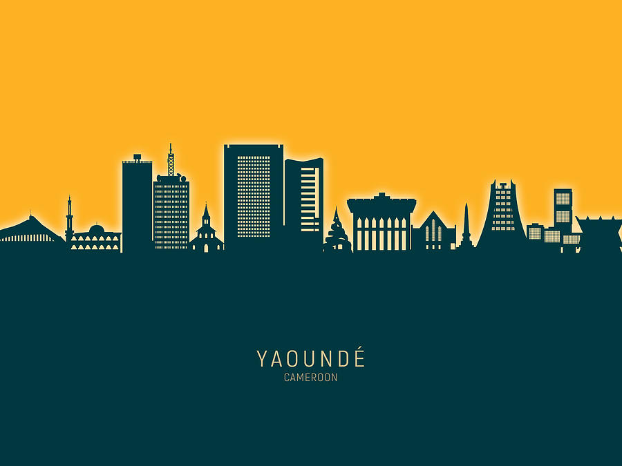 Yaounde Cameroon Skyline #32 Digital Art by Michael Tompsett