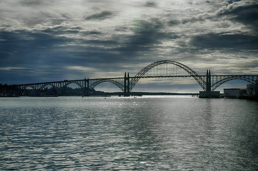 Yaquina Bay Bridge is an elegant arch  Photograph by Steve Estvanik