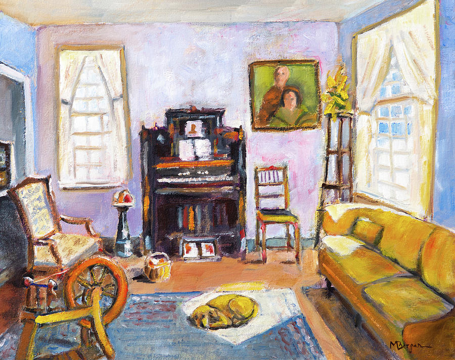 Yaquina Bay Lighthouse Parlor Painting by Mike Bergen