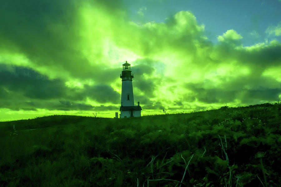 Yaquina Head Lighthouse At Twilight Photograph