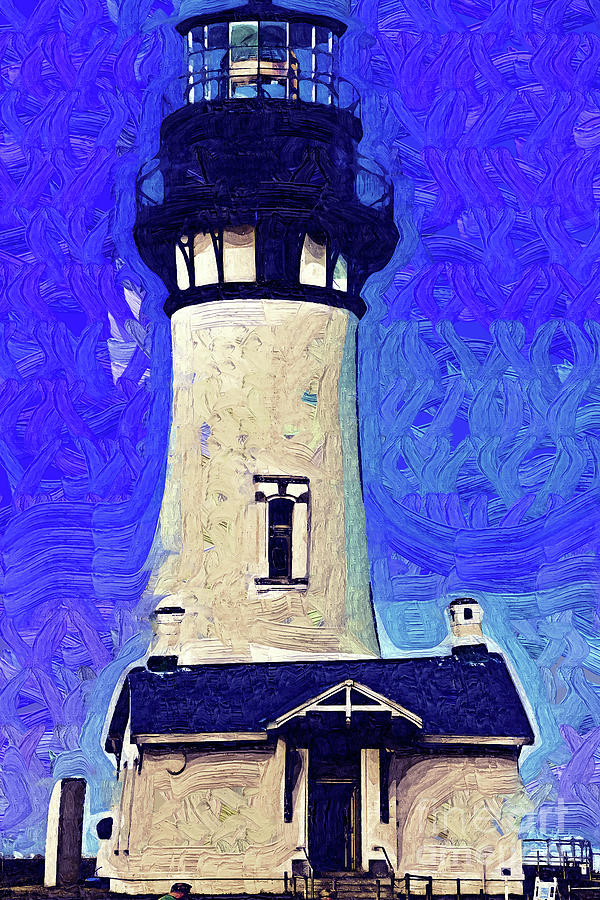 Yaquina Head Lighthouse Fauvist Digital Art by Kirt Tisdale