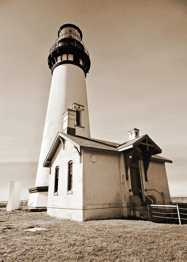 Yaquina Head Lighthouse Looking Up Photograph by Gary Olsen-Hasek