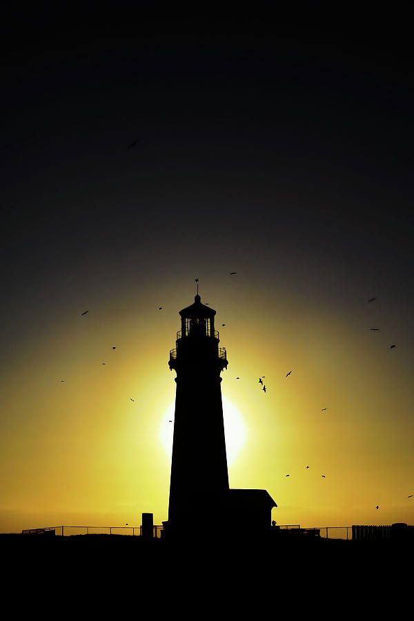 Sunset Photograph - Yaquina Head Lighthouse by Sally Weigand