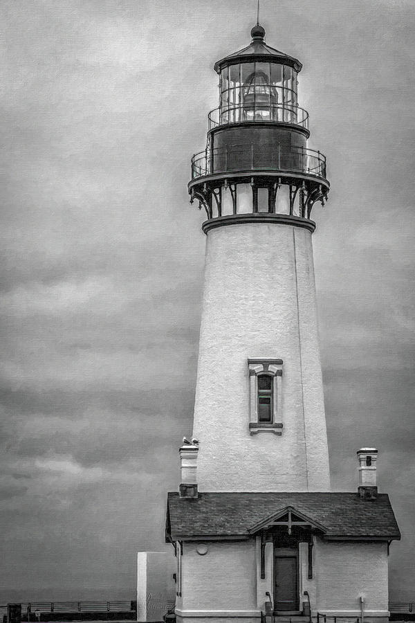 Yaquina Lighthouse, Newport, Oregon,  Mixed Media by David Millenheft