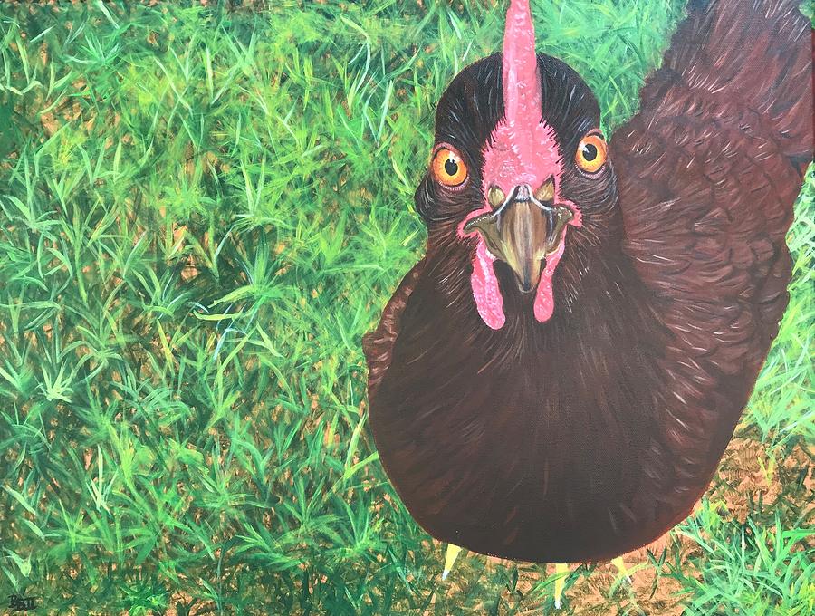 Yard Hen Painting by Boots Quimby