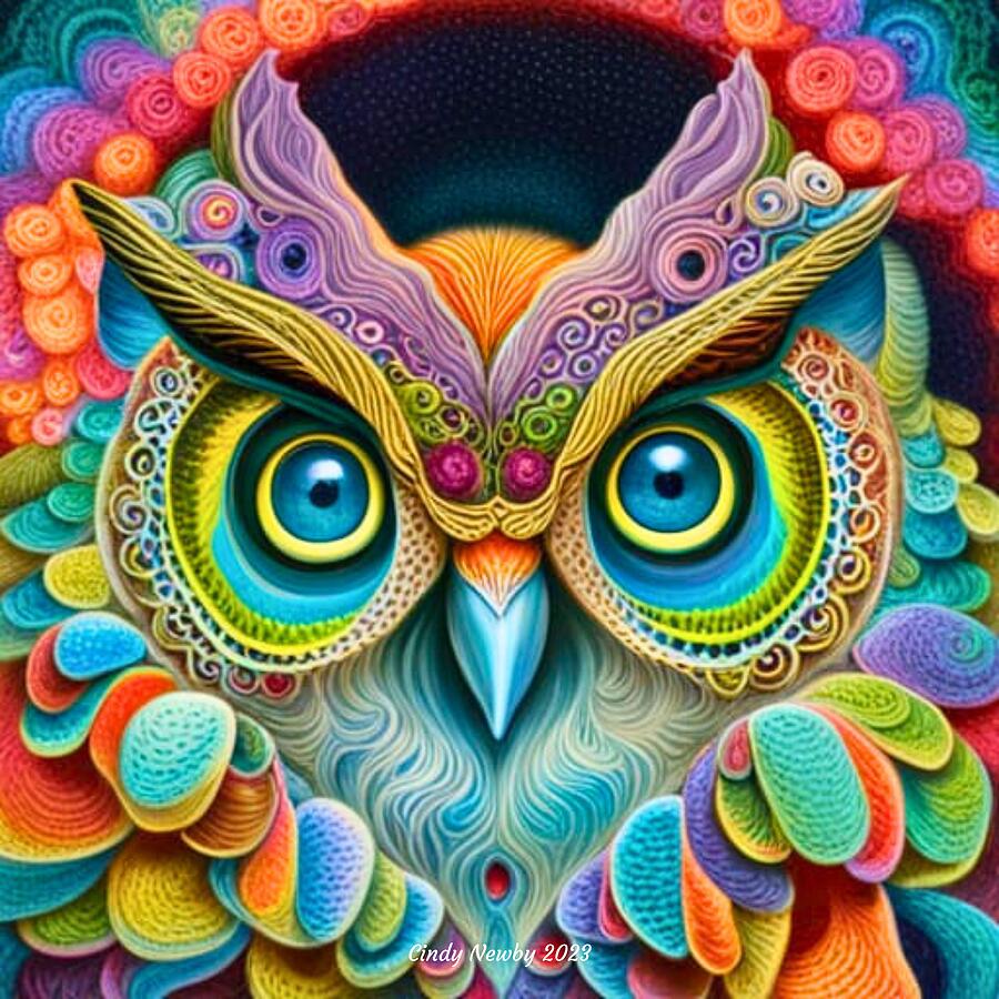 Yarn and Fabric Owl 2024 03200937 Digital Art by Cindys Creative Corner Yarn and Fabric Owl 2024 03200937 Digital Art by Cindys Creative Corner