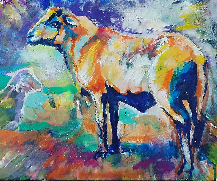 Yarn the Sheep Painting by Kaytee Esser