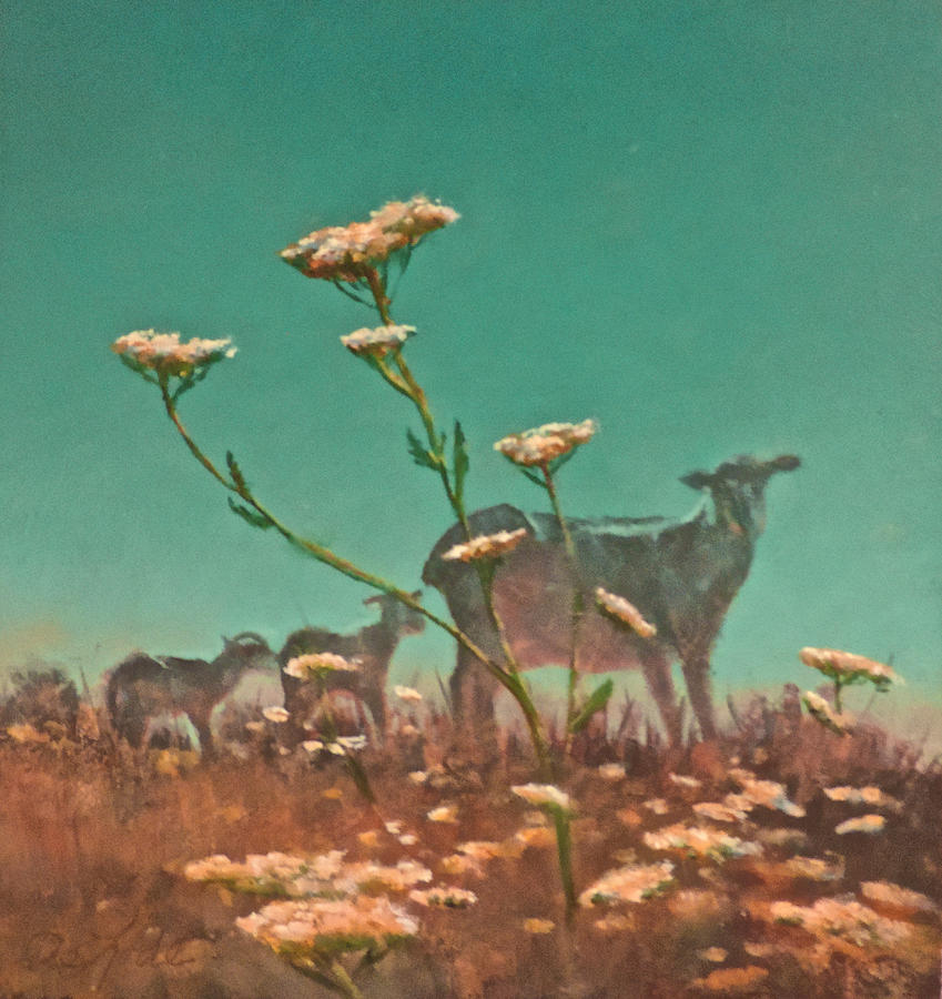 Sheep Painting - Yarrow View by Mia DeLode