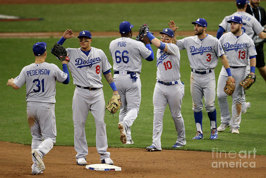 Yasiel Puig And Justin Turner Photograph by Dylan Buell Yasiel Puig And Justin Turner Photograph by Dylan Buell