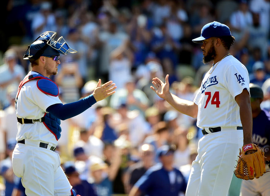 Yasmani Grandal and Kenley Jansen Photograph by Harry How