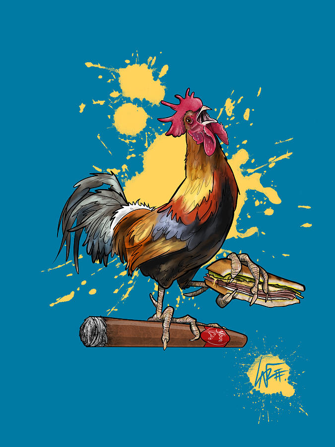 Ybor City Rooster Drawing by Canine Caricatures By John LaFree Ybor City Rooster Drawing by Canine Caricatures By John LaFree