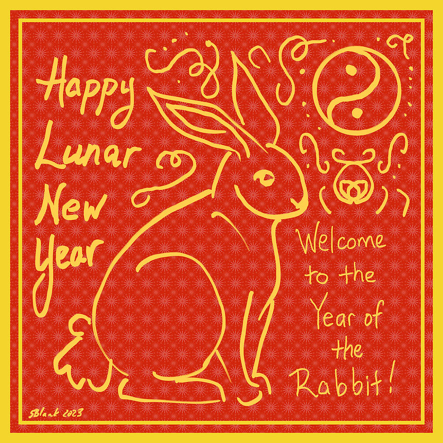 Year of Rabbit Digital Art by Sharon Blank Fine Art America