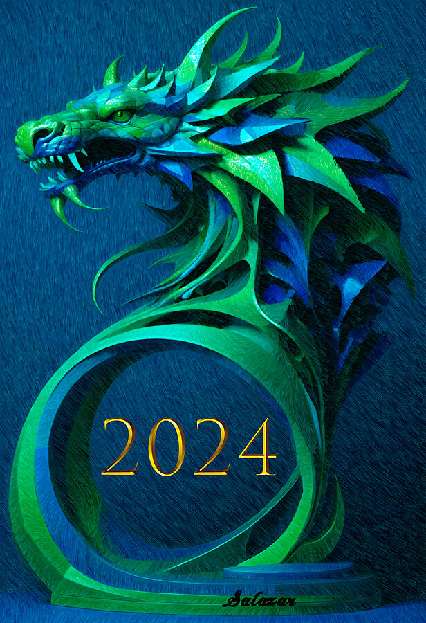 Year of the Green Dragon 2024 Painting by Rafael Salazar