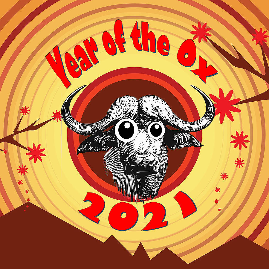 Year of the Ox 2 with Googly Eyes Digital Art by Ali Baucom