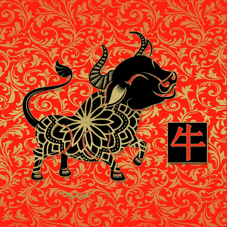 Year of the Ox Chinese New Year Digital Art by Doreen Erhardt