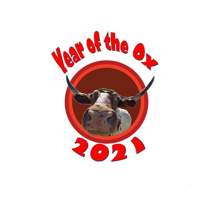 Year of the Ox with Transparent Background Digital Art by Ali Baucom