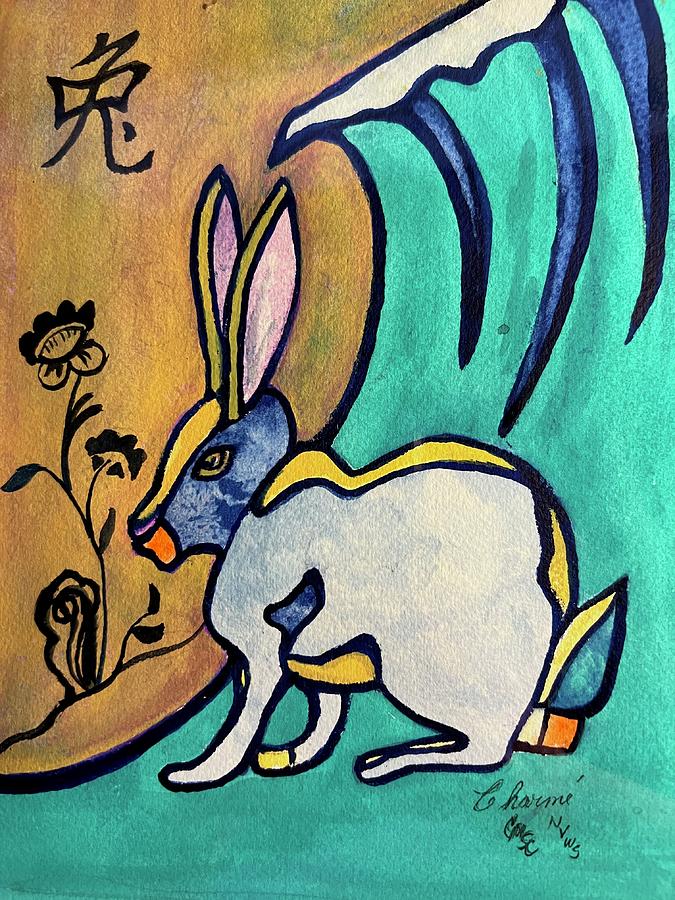 Year of the Rabbit 2023 Painting by Charme Curtin