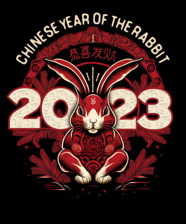 Year of the Rabbit Chinese Zodiac New Year 2023 Digital Art by Toms Tee