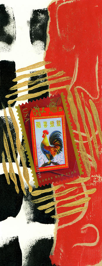 Rooster Mixed Media - Year of the Rooster by Carol Leigh