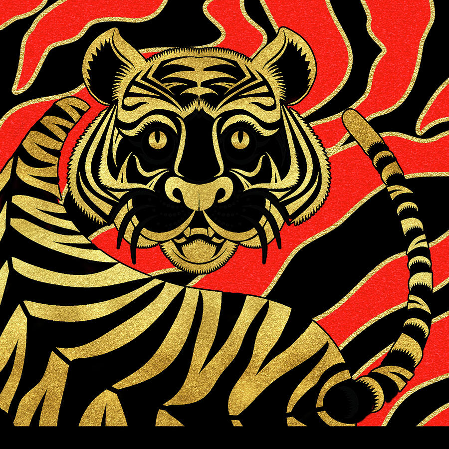 Year of the Tiger Chinese New Year Digital Art by Doreen Erhardt