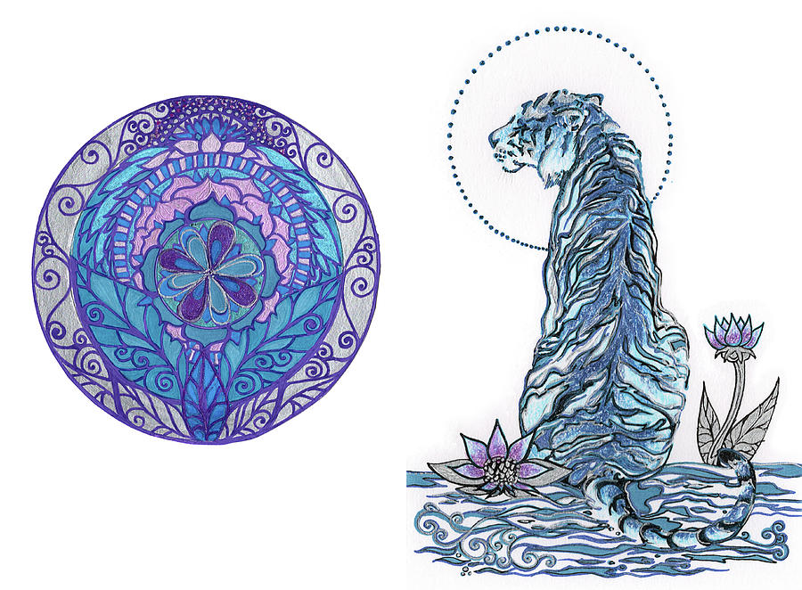 Year Of The Water Tiger With Mandala Design Drawing