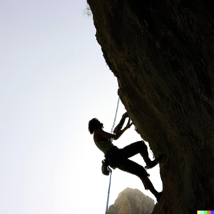 #YearForArt  Silhouette of a rock climber on overhang  Photograph by Steve Estvanik