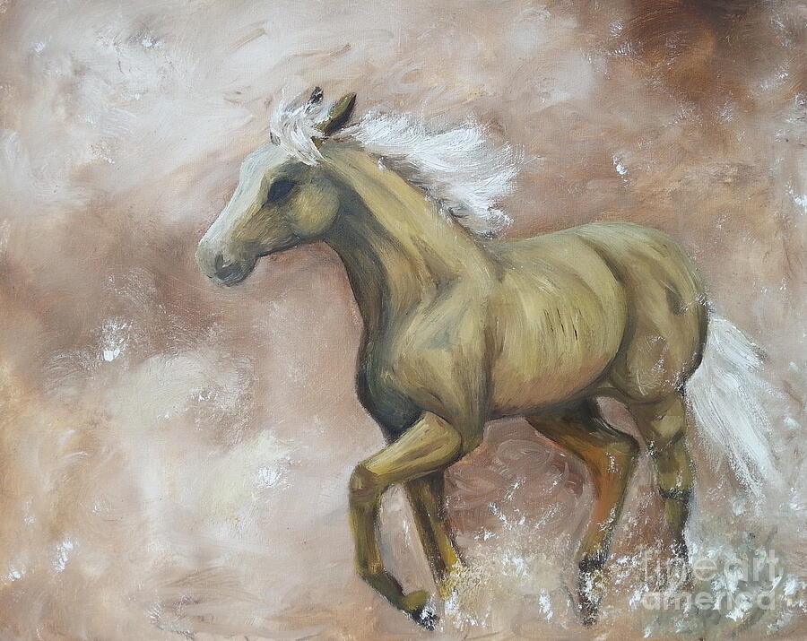 Yearling In Storm Painting by Call Me Abbie - Abbie Shores Yearling In Storm Painting by Call Me Abbie - Abbie Shores