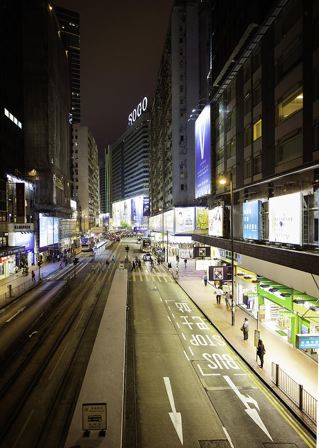 Yee wo street at night Hong Kong Causeway Bay Photograph by NicolasMcComber