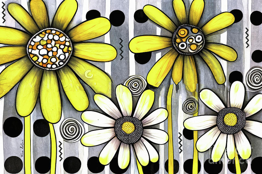 Yellow Flower Power Painting