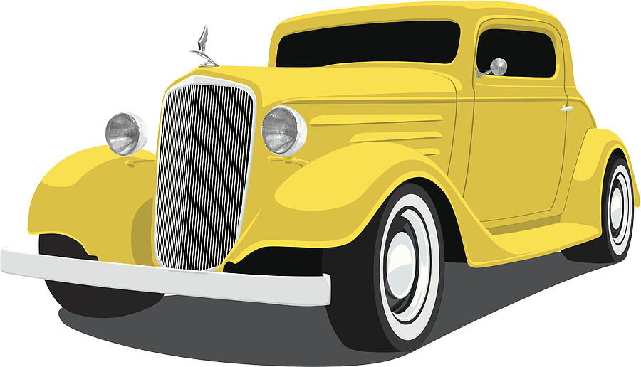 Yellow 1933 Chevrolet Coupe Drawing by Schlol