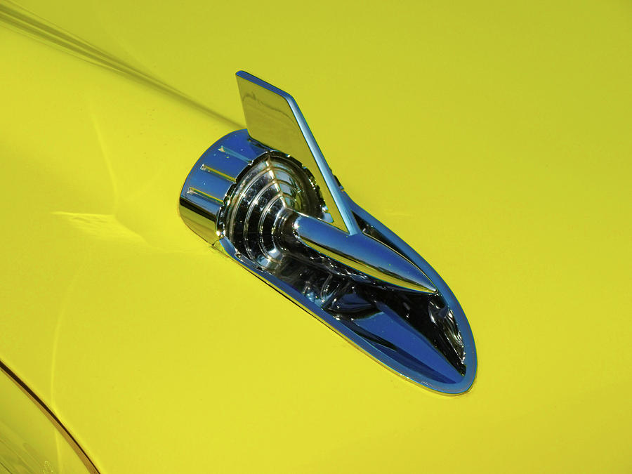 Yellow 1957 Chevy Hood Ornament Photograph by DK Digital