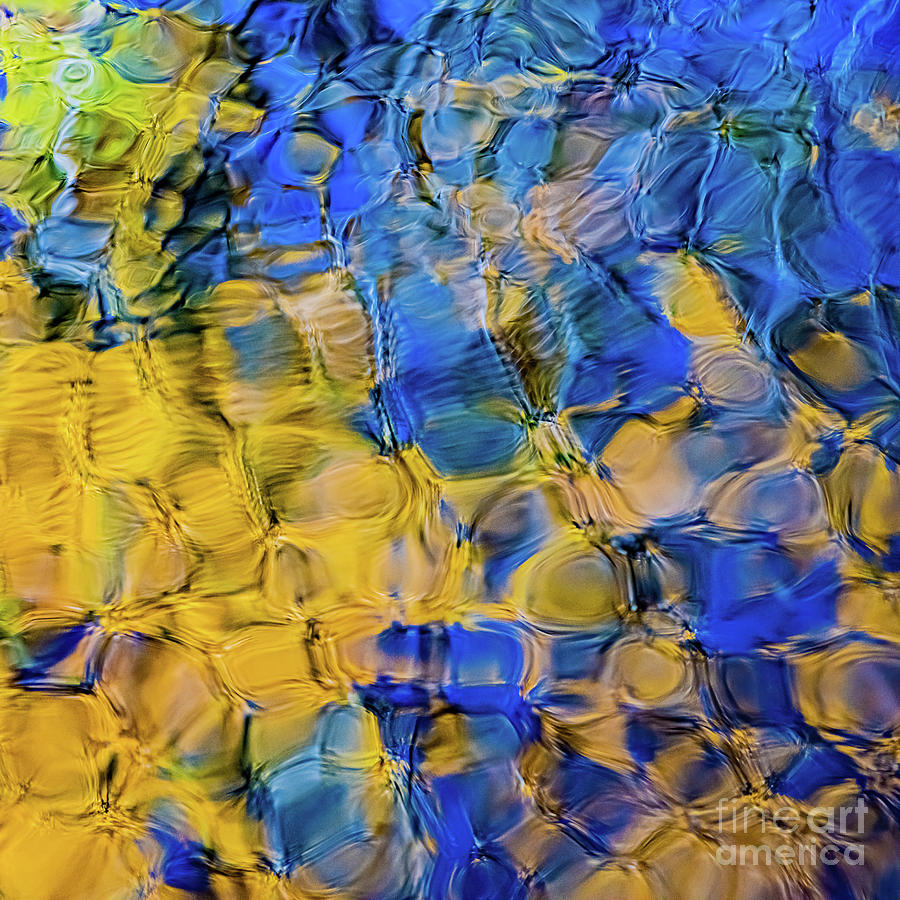 Panel 3 Yellow and Blue Abstract Quadtych Photograph by Melissa Lipton