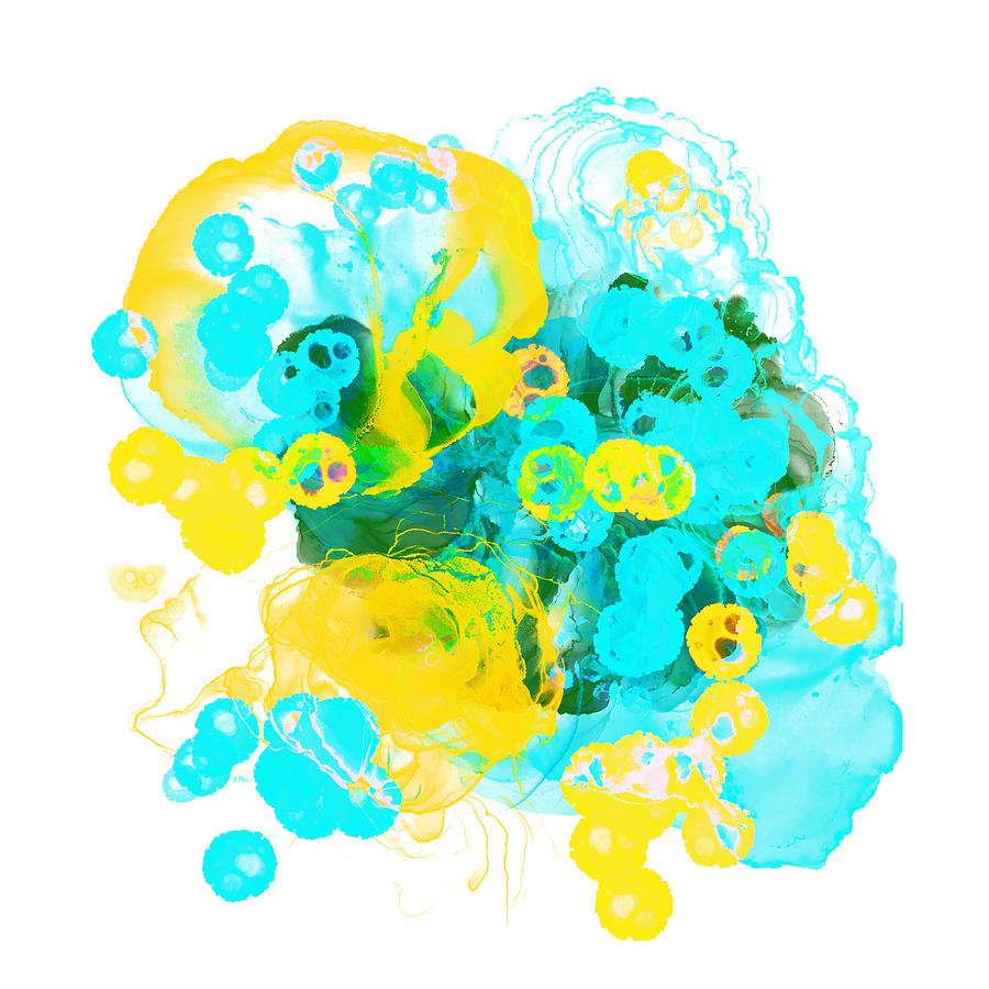 Yellow and Blue Digital Art by Anastasiya Malakhova