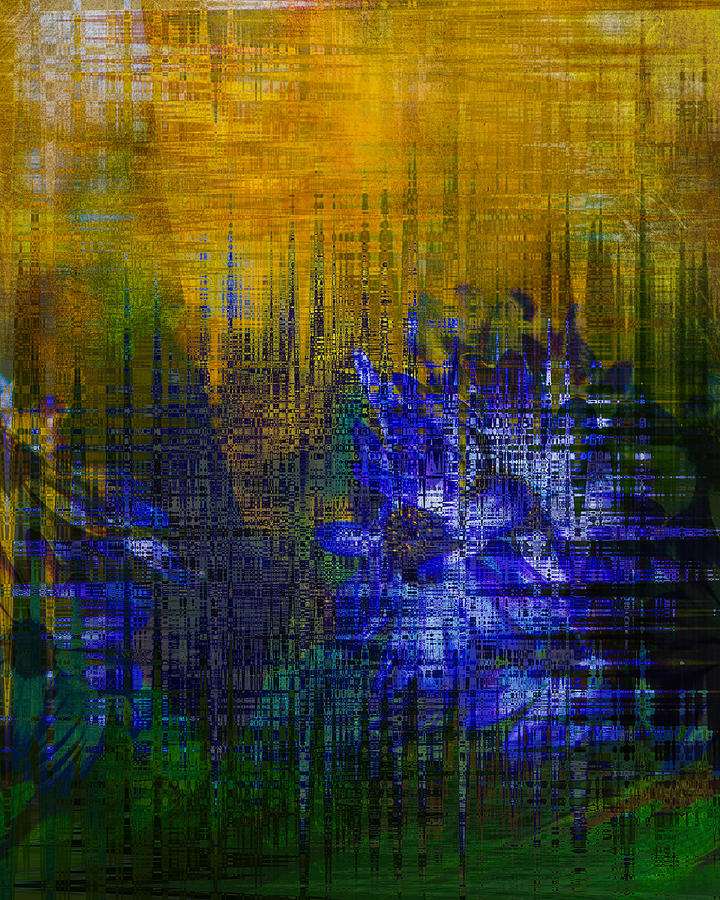 Yellow And Blue Flowers In Abstract Photograph by Cordia Murphy