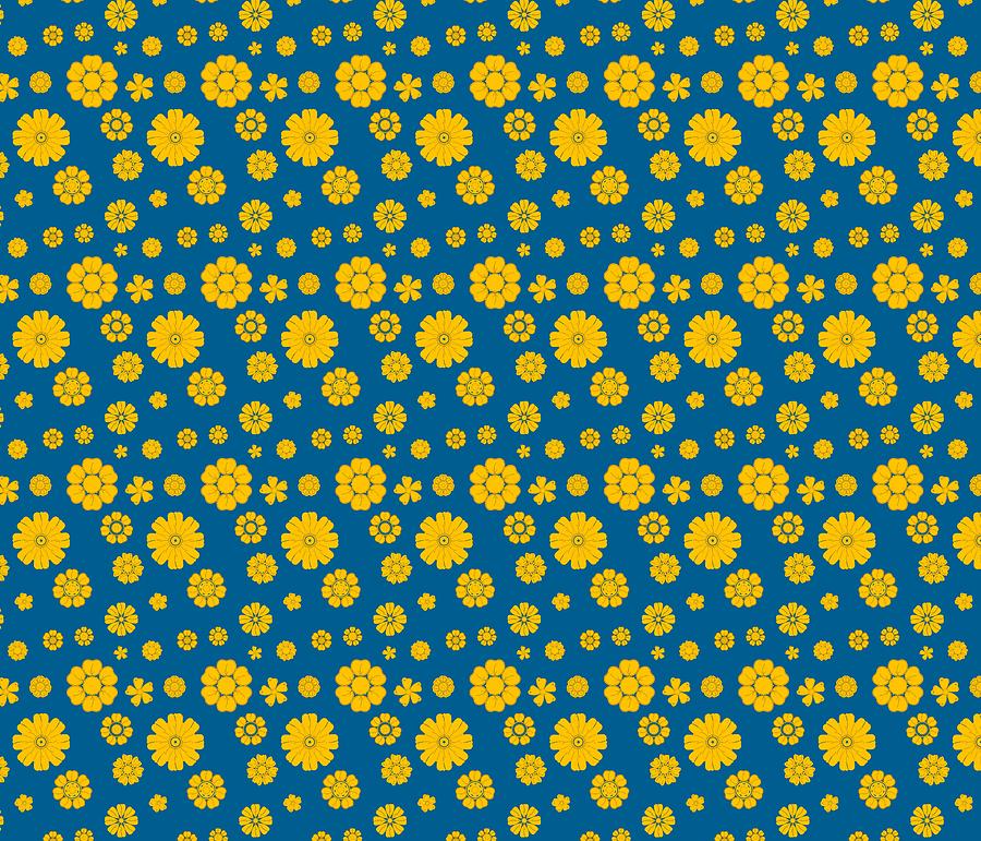 Yellow And Blue Flowers Pattern Digital Art by Alberto RuiZ - Fine Art ...