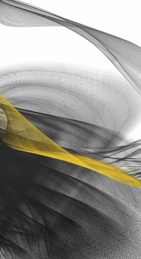 Yellow And Gray Abstract Art - Hint Of Yellow Painting by Lourry Legarde