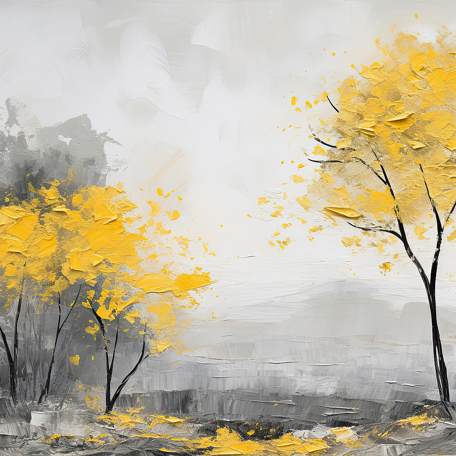 Yellow and Gray Hope Digital Art by Lourry Legarde