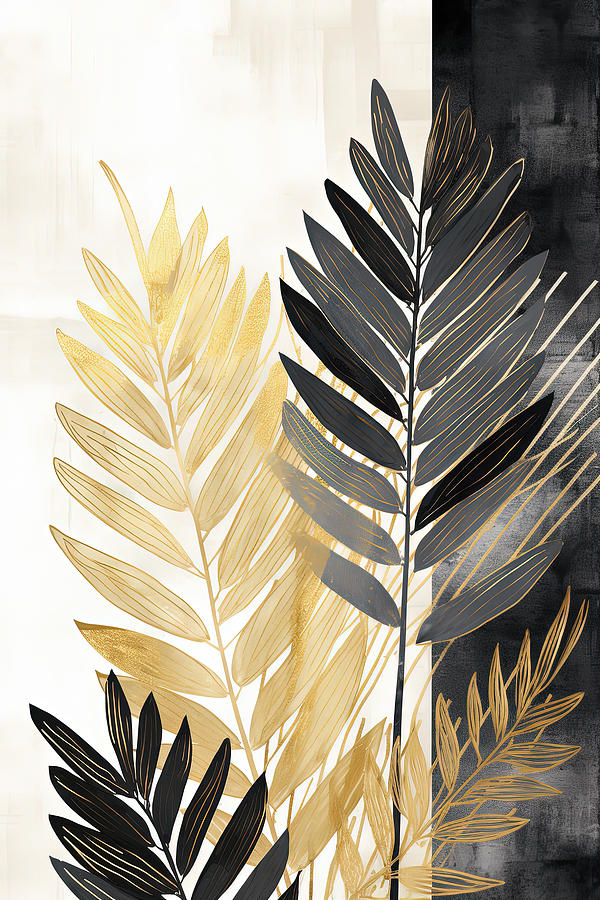 Yellow and Gray Leaves Art Painting by Lourry Legarde
