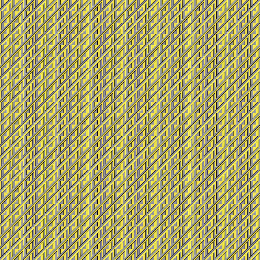 Yellow and Gray Lined Patterned Woven Repetition  Digital Art by Ali Baucom