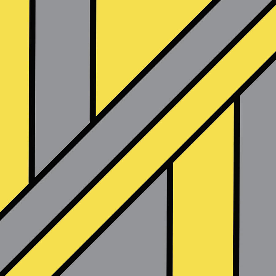 Yellow and Gray Pattern with Vertical and Diagonal Lines Digital Art by Ali Baucom