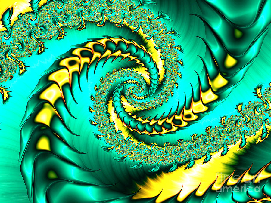 Yellow and Green Fractal 27 Digital Art by Elisabeth Lucas - Fine Art ...