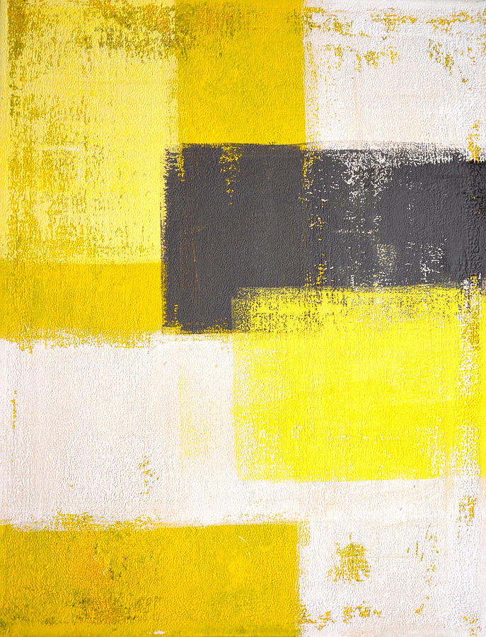 Yellow and Grey Abstract Art Painting Digital Art by Herbert Fine Art