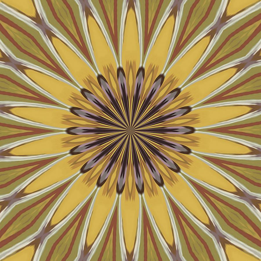 Yellow and Ochre Flower Pattern Abstract Digital Art by Taiche Acrylic Art