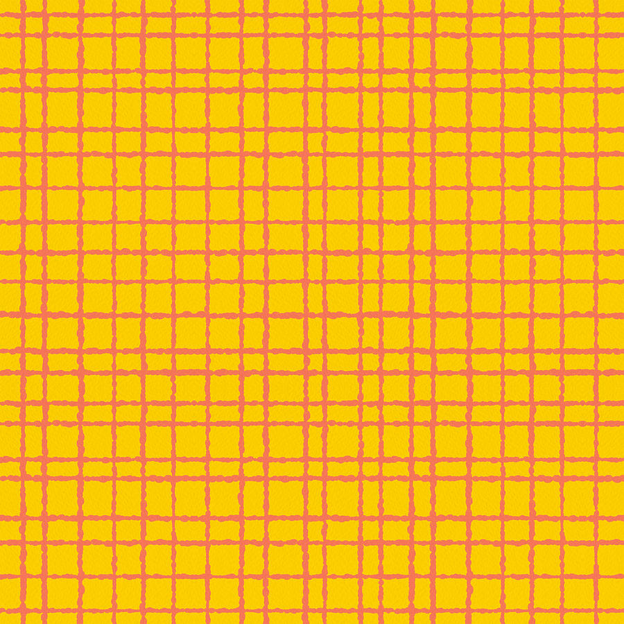 Yellow and Orange Grid Pattern - Art by Jen Montgomery Digital Art by Jen Montgomery