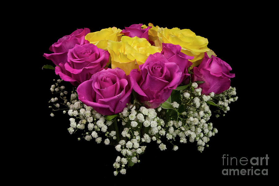 Yellow and Pink Rose Bouquet Photograph by Louise Magno