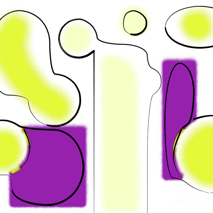 Yellow And Purple Digital Art by Kirt Tisdale