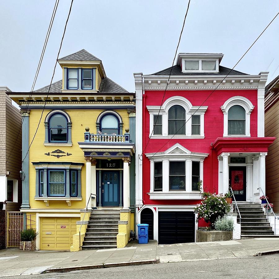Yellow and Red Houses Photograph by Julie Gebhardt